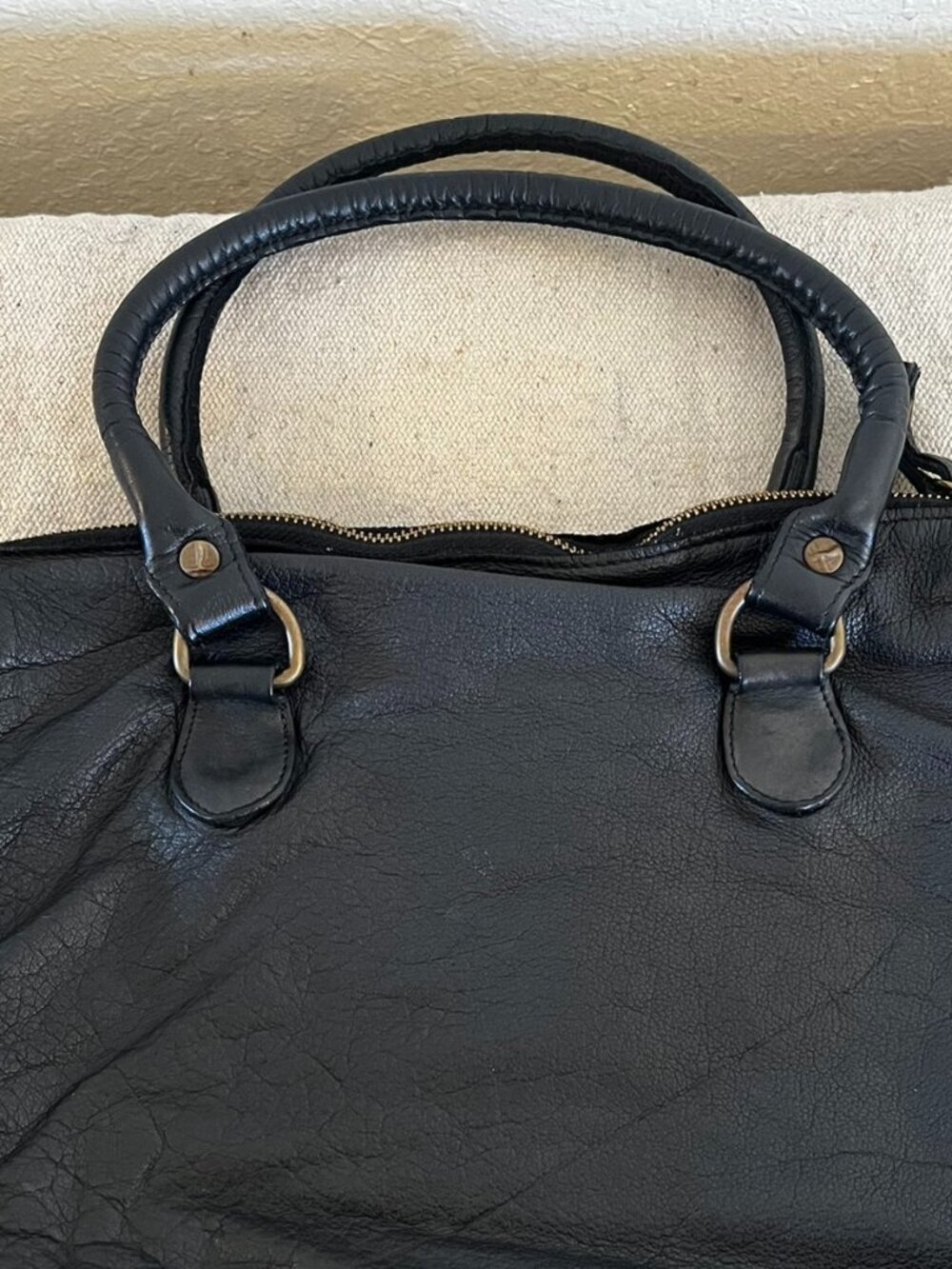 Civico 93 Italy Black Leather Woven Bohemian Festival Hand/Crossbody bag - Picture 8 of 11